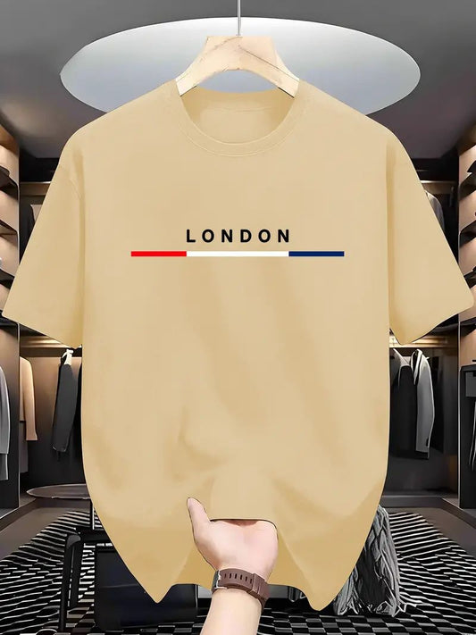 Drop Shoulder Print T-Shirt - London Beige